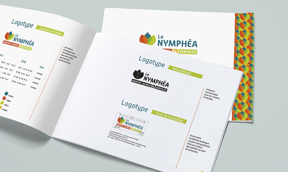 Charte graphique le Nymphéa habitat jeunes services